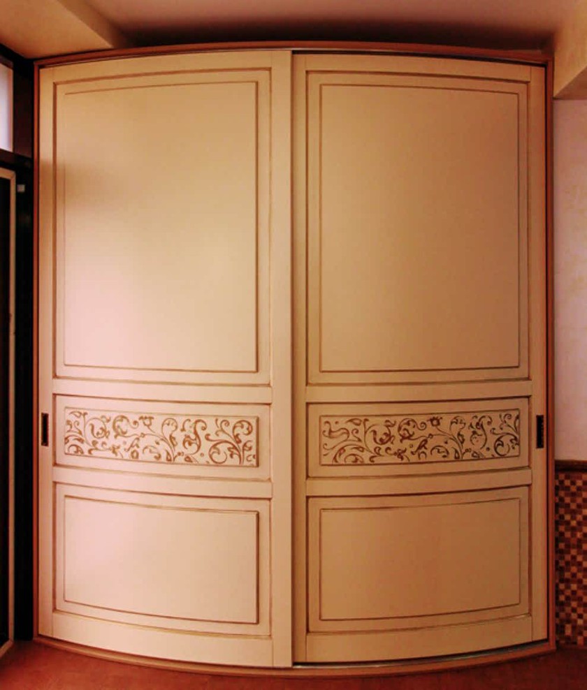 Радиусный шкаф купе с фрезеровкой, эмаль Петропавловск-Камчатский